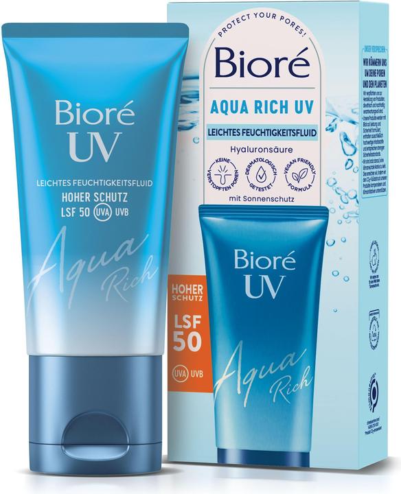 Actual product image Bioré Aqua Rich UV (Sun gel, SPF 50, 50 ml)