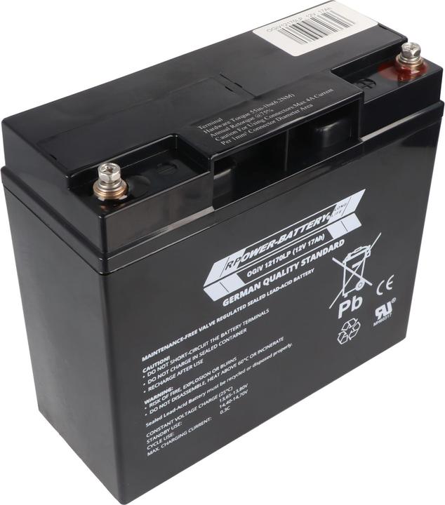 Actual product image RPower OGiV12170LP 12V 17Ah Lead Battery AGM Lead Gel Battery (12 V, 17 Ah)