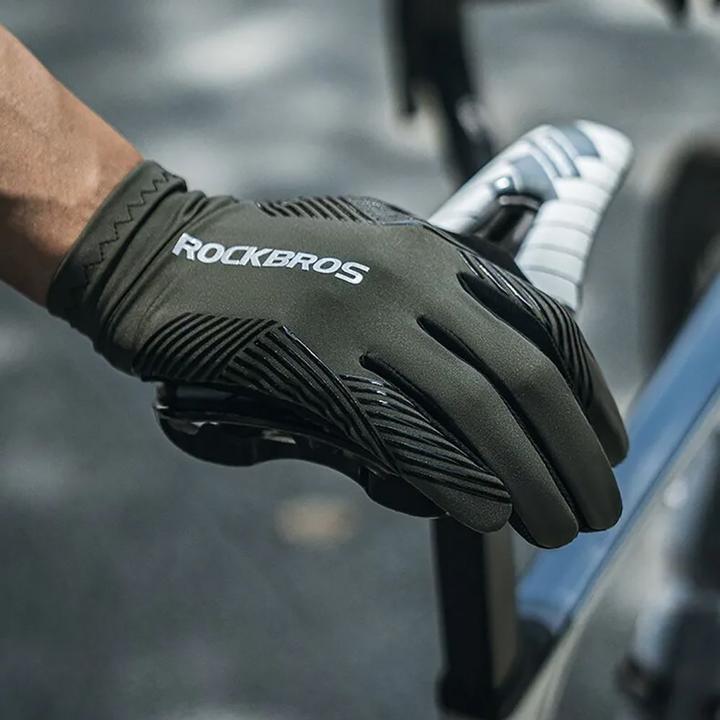 Actual product image Rockbros 16110006003 shock-absorbing cycling gloves size L - green and black (L)
