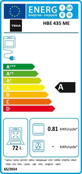 Energy Label Teka HBE 435 ME SS