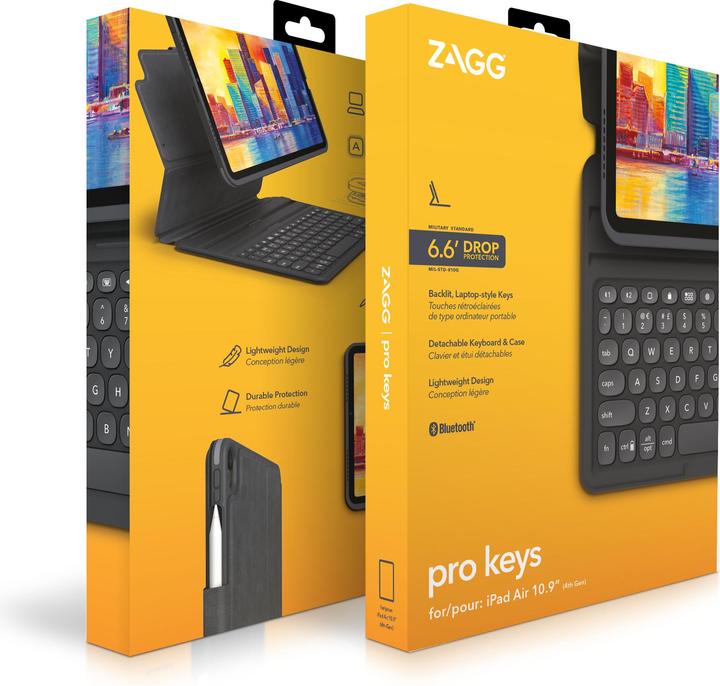 Actual product image Zagg Pro Keys (CH, iPad Pro 11 2018 (1. Gen), iPad Air 2020 (4. Gen), iPad Air 2022 (5th Gen))