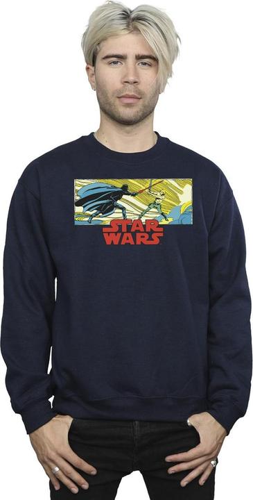Actual product image Star Wars Mens Comic Strip Luke And Vader Sweatshirt (XL)