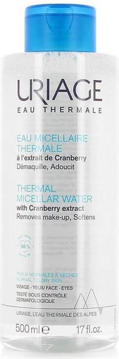 Urgo Uriage Thermal Mizellarwasser für normale und trockene Haut mit Cranberry -Extrakt, 500 ml (Mizellenwasser, 500 ml)