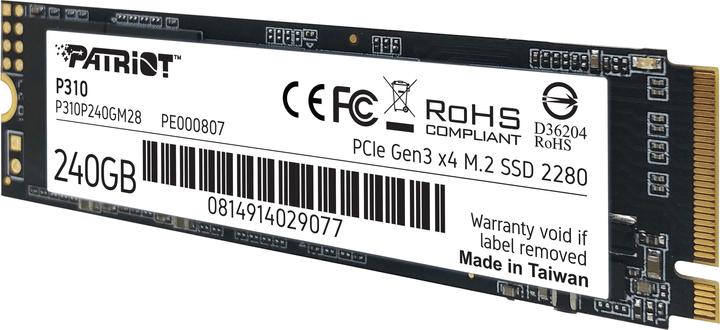 Actual product image Patriot P310 SSD 240 GB (240 GB, M.2 2280)