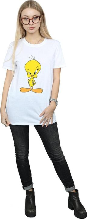 Image du produit Looney Tunes Femme/Les femmes - T-shirt boyfriend en coton avec Tweety en colère (S)