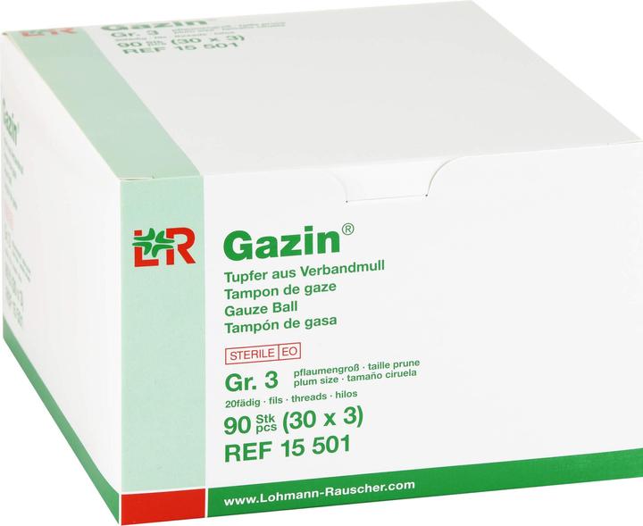 Produktbild Lohmann & Rauscher Gazin Tupfer pflaumengross steril Gr. 3 20fd., 30X3 St TUP