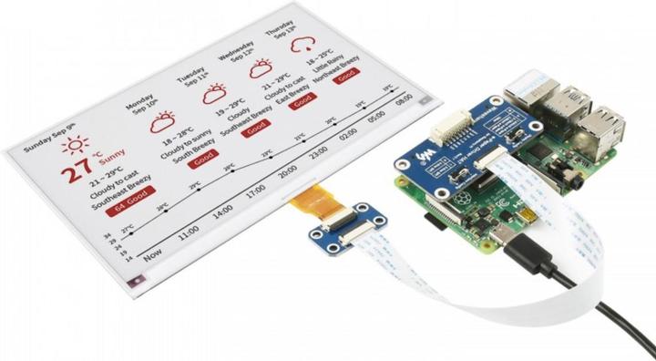Produktbild WaveShare 800×480 7.5inch 3-Farben E-Ink Display Raspberry Pi HAT