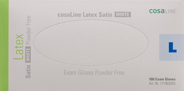 Produktbild CosaLine Untersuchungshandschuhe Latex Satin weiss puderfrei (L)