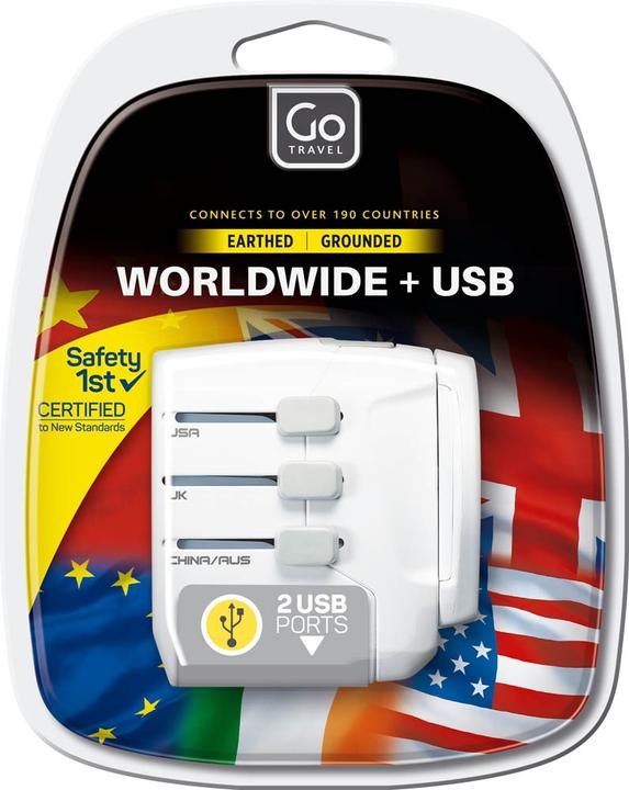 Produktbild Go Travel Worldwide Adaptor + USB Earthed