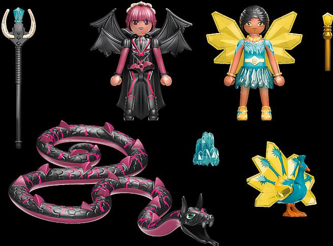 Produktbild Playmobil Crystal Fairy und Bat Fairy mit Seelentieren (70803, Playmobil Ayuma)
