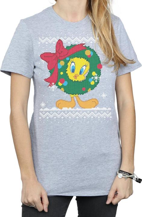 Immagine prodotto Looney Tunes Tweety Pie Christmas Fair Isle Maglietta Ampia Donna (L)