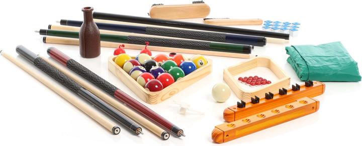 Actual product image Wiltec All-in-one Complete Billiards Accessories Set with 4 Cues, a Triangle, and Wall Holdfast