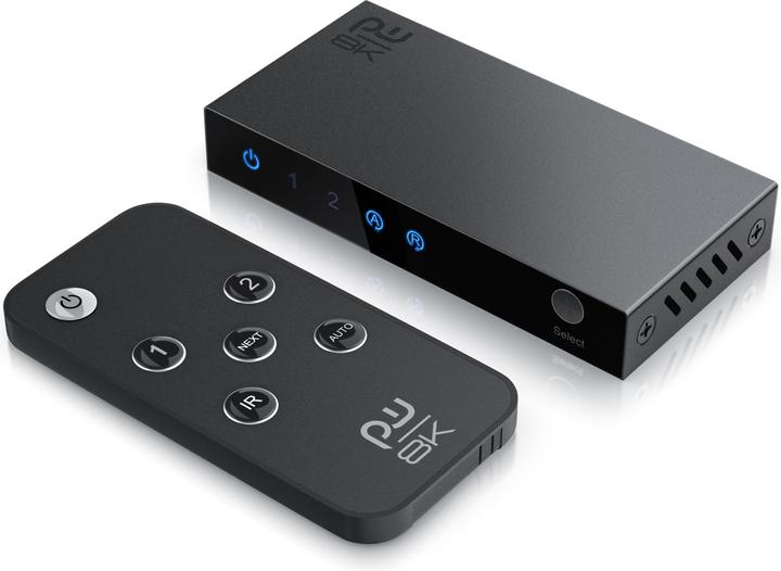 Produktbild Primewire 2-Port HDMI 2.1 Switch, 8K Umschalter, 2 in 1 Out UHD, Splitter mit Fernbedienung, UHD 8k 4k 60 Hz