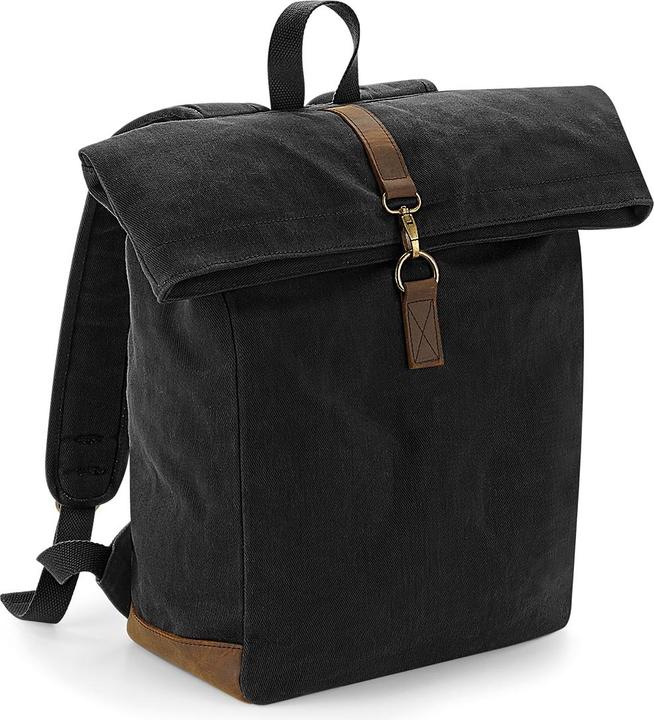 Actual product image Quadral Heritage waxed canvas backpack with leather accent (9 l)