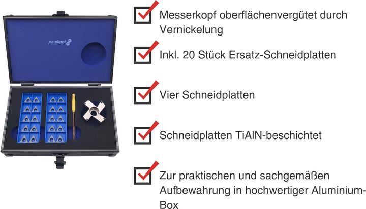 Immagine prodotto Paulimot Messerkopf 50 mm + 20 x Ersatz-Schneidplatte