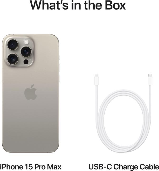 Productafbeelding Apple iPhone 15 Pro Max (512 GB, Natuurlijk titanium, 6.70", SIM + eSIM, 48 Mpx, 5G)