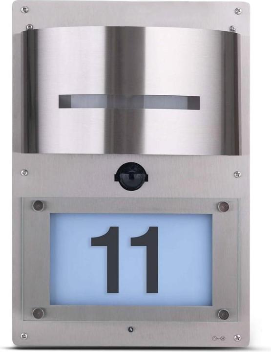 Grafner Lampe murale en acier inoxydable avec détecteur de mouvement et lumière de numéro de maison 88HN (E27)
