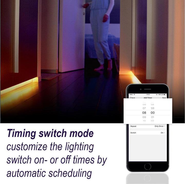 Produktbild Woox Smart LED Strip +Adapter RGB+WW, Alexa, Google Home (Mehrfarbig, 500 cm, Indoor)