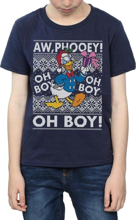 Actual product image Disney Boys Donald Duck Christmas Fair Isle T-Shirt (152, 158)