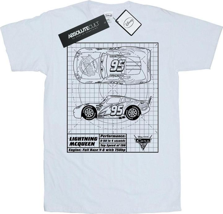 Disney Cars Lightning McQueen Blueprint TShirt (S)