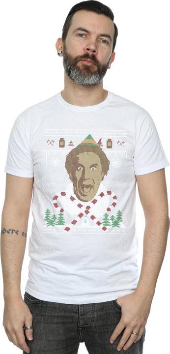 Actual product image Elf Mens Christmas Fair Isle T-Shirt (L)