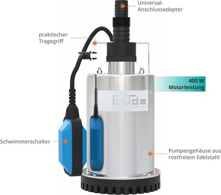 Actual product image Güde GFS 4000 INOX flat suction pump (Sewage pump)