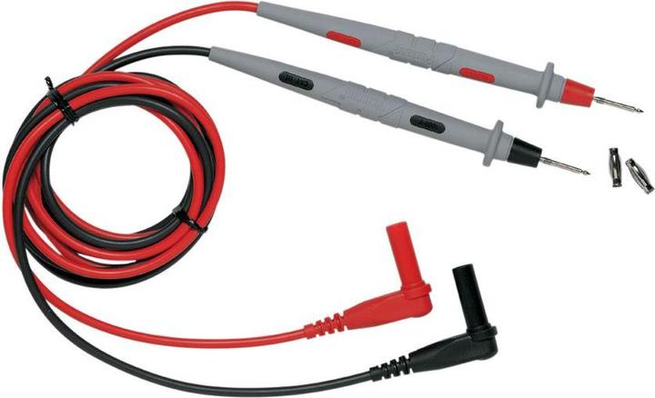 Actual product image Pomona Multimeter test lead set with adapter, 1.22m, black, grey, red, brass, nickel-plated