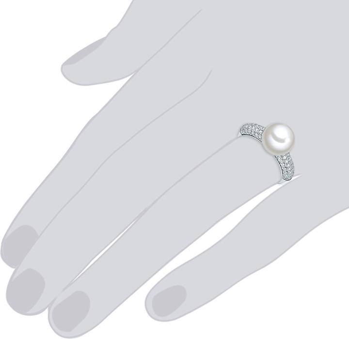 Produktbild Lulu & Jane Damen Messing Zirkonia Muschelkernperle silber - 29447 (52)