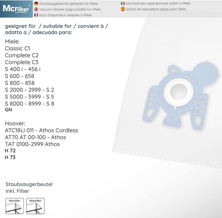 Immagine prodotto Mc Filter MSM 10 Staubsaugerbeutel (20 Stück) (20 x)