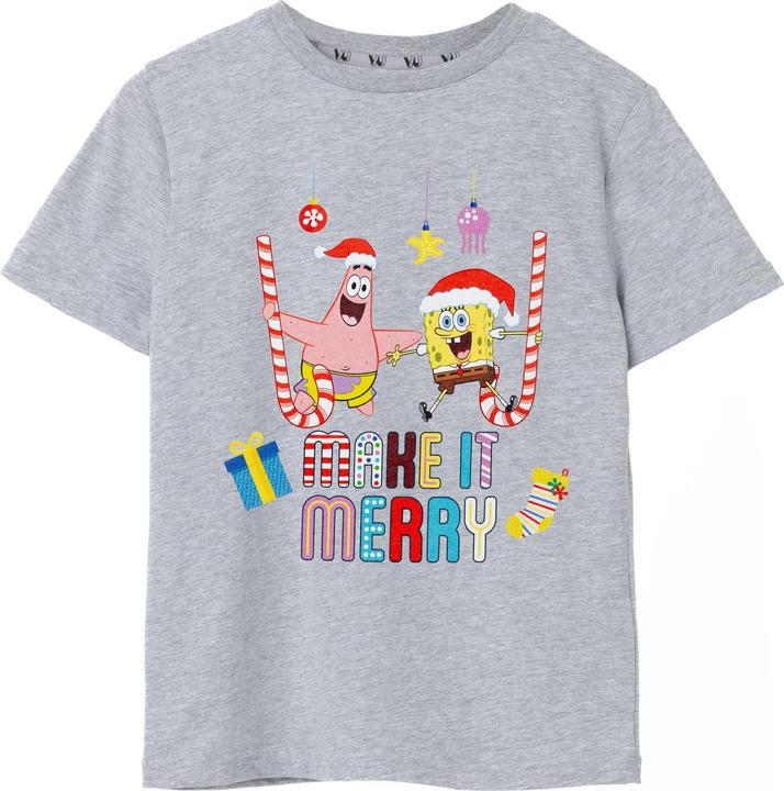 Spongebob Squarepants Make It Merry TShirt Jungen weihnachtliches Design