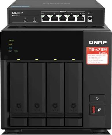 Image du produit QNAP TS-473A + QSW-1105-5T Bundle Pack (0 TB)