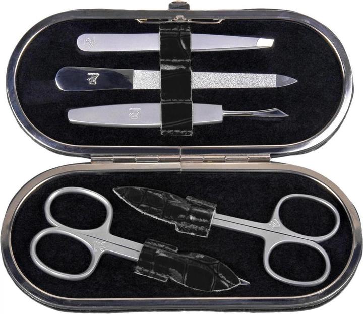 Sacher TF200R.1004 - 5-piece manicure case manicure set black leather