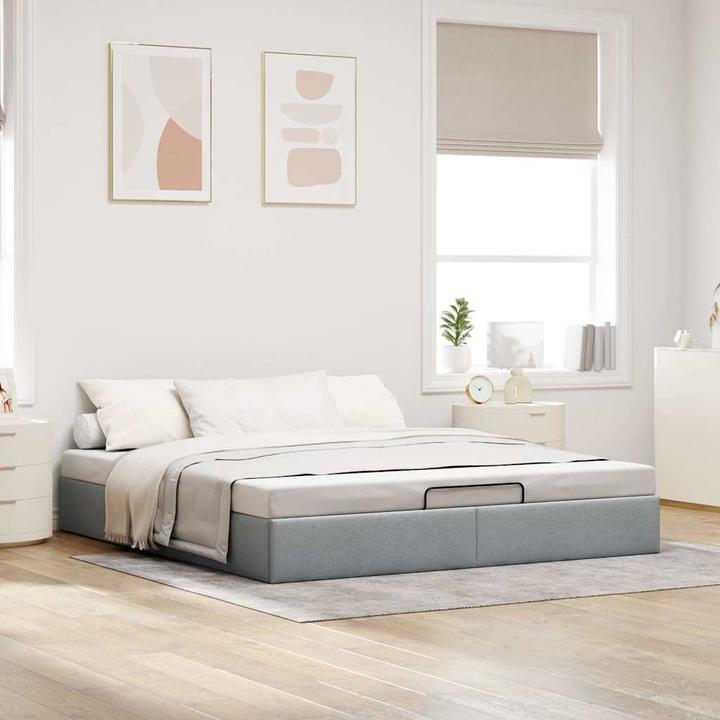 Immagine prodotto VidaXL Letto ottomano senza materasso Tessuto grigio chiaro 160x200 cm (160 x 200 cm)