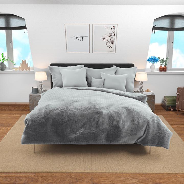 Image du produit Lotus Bettwaren Parure de lit en satin seersucker uni (Taie d'oreiller, 50 x 70 cm)