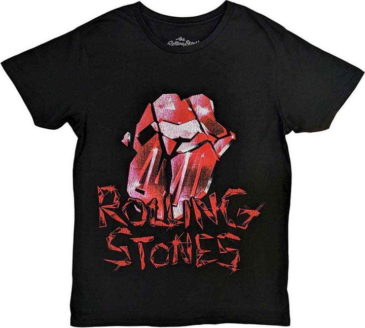 Actual product image The Rolling Stones T Shirt Hackney Diamonds Cracked Glass Tongue Official L Black (L)