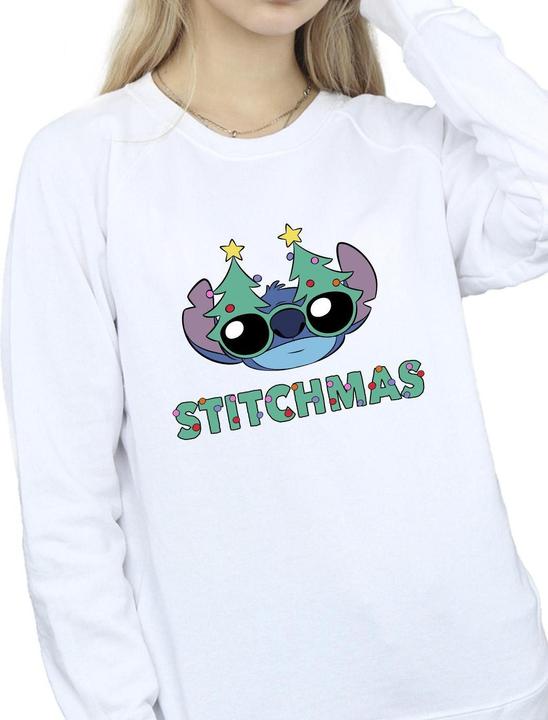 Actual product image Disney Womens/Ladies Lilo & Stitch Stitchmas Glasses Sweatshirt (XL)