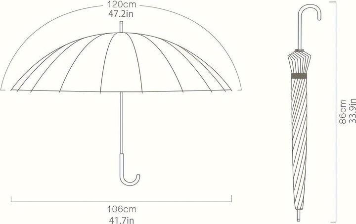 Immagine prodotto Alopini Ombrello automatico antivento e impermeabile con 16 nervature e manico a forma di J, facile da