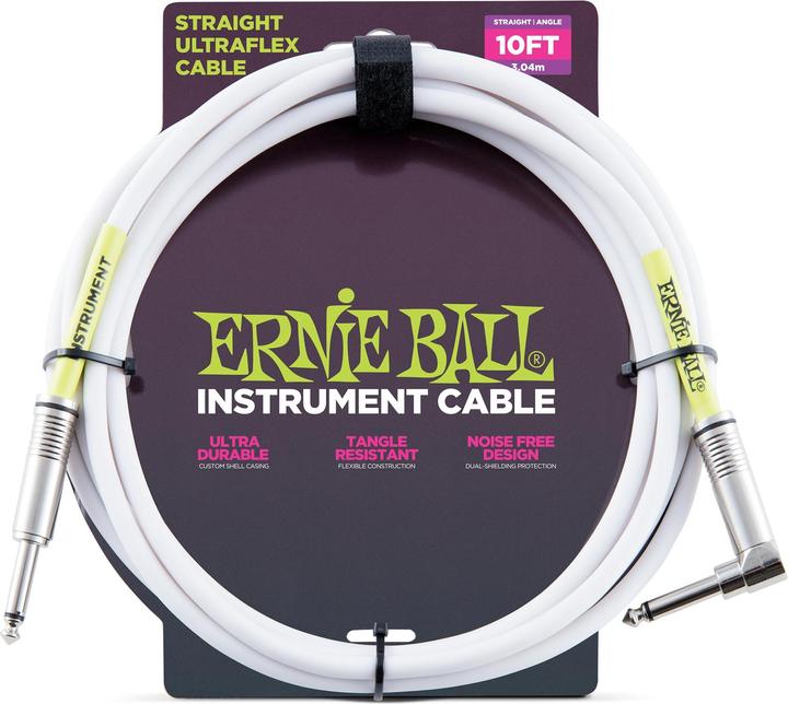 Immagine prodotto Ernie Ball P06049 cavo audio 3,05 m 6.35mm Bianco (3.05 m)