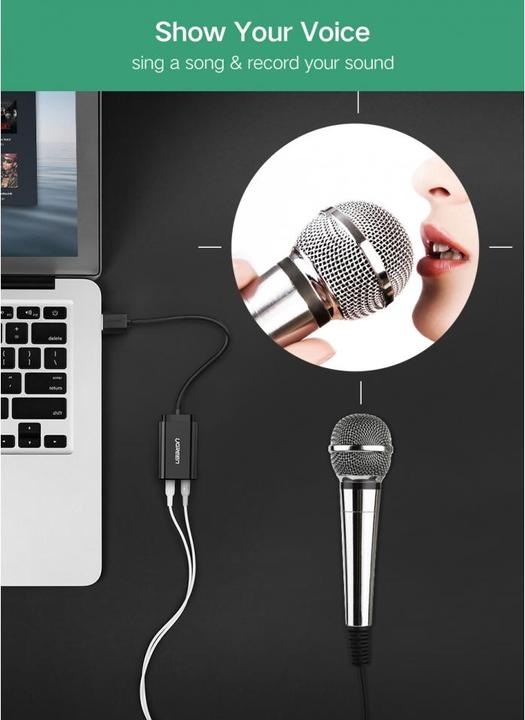 Immagine prodotto Ugreen Scheda audio USB esterna per cuffie, altoparlanti, auricolari (USB)