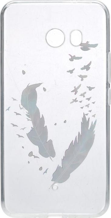König Design Henna Cover für Handy HTC U11 Case Schutz Hülle Silikon Bumper Etuis Federn Bunt (HTC U11)