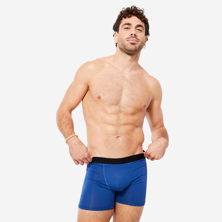 Image du produit Decathlon Fonctionnel boxer homme respirant pack de 3 - marine/bleu/kaki (XL, Lot de 3)