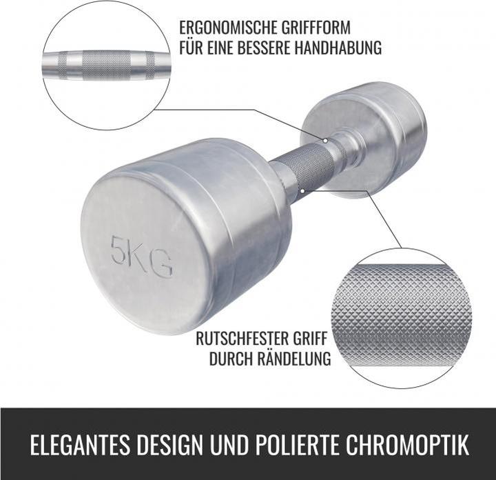 Produktbild Gorilla Sports Chrom Kurzhanteln (2 x 5 kg)