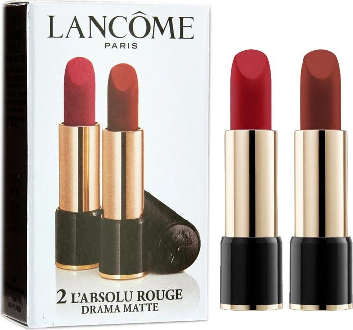 Lancôme Set Duo, Lancome, L'Absolu Rouge, Matte, Cream Lipstick, 290, Drama, 2 pcs
