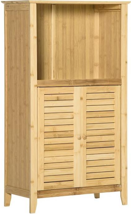 Image du produit Swisshandel24 Armoire de salle de bain, ouverte, bambou, naturel, 50 x 25,5 x 92 cm (50 x 25.5 x 92 cm)
