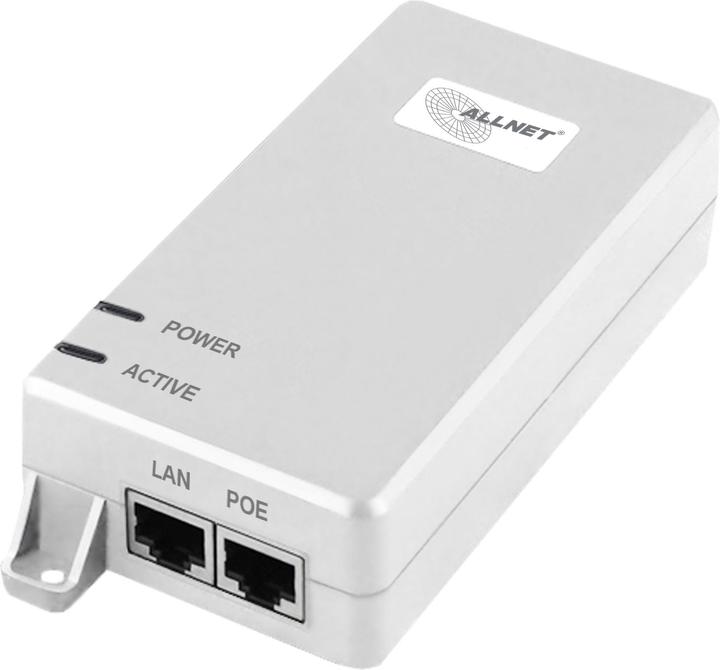Actual product image Allnet PoE Injector Gigabit PoE & PoE+ (15.4W/30W) ALL0488v6 (802.3at (PoE+), 802.3af (PoE), 30 W)
