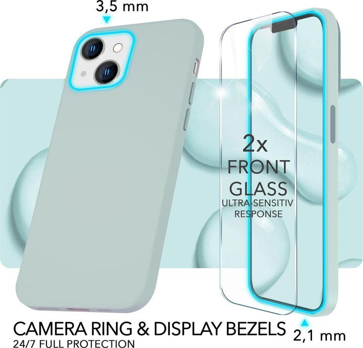 Produktbild Nalia Liquid Silikon Hülle mit MagSafe Funktion & 2x Display Schutzglas (Apple iPhone 14)