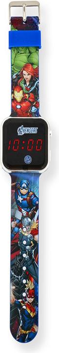 Actual product image Accutime LED kids watch Avengers (blue), Digital clock with LED display for time and date, Soft... (Digital watch, 38 mm)