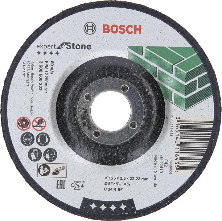 Bosch Professional Zubehör Trennscheibe gekröpft Expert for Stone C 24 R BF, 125 mm, 2,5 mm