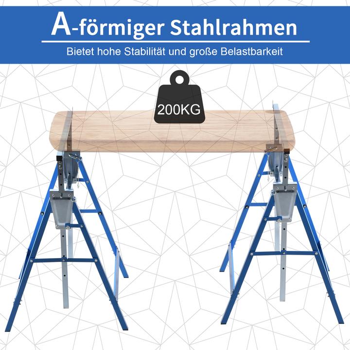 Actual product image Homcom Scaffolding trestle set of 2 (58 cm, 68 cm)