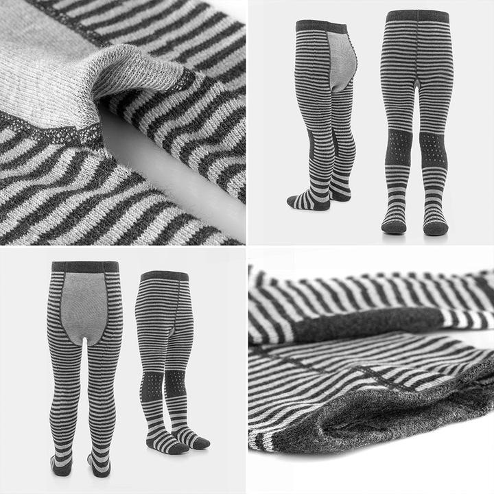 Actual product image La Loona LaLoona baby tights crawling tights - stripes grey - (74/80)